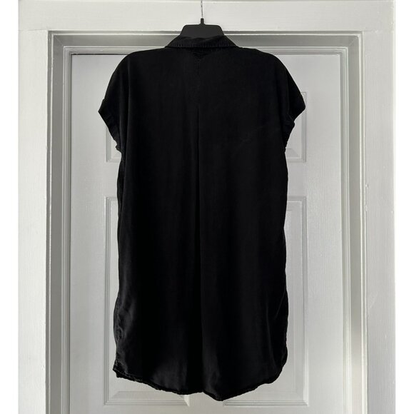 NWT Wonderly Chambray Denim Button Down Shirt Dress Size Medium Washed Black - Picture 2 of 5